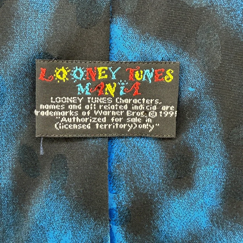 Looney Tunes Tie Mens OS‎ Blue Bugs Bunny Basketball Space Jam Vintage 90s Mania